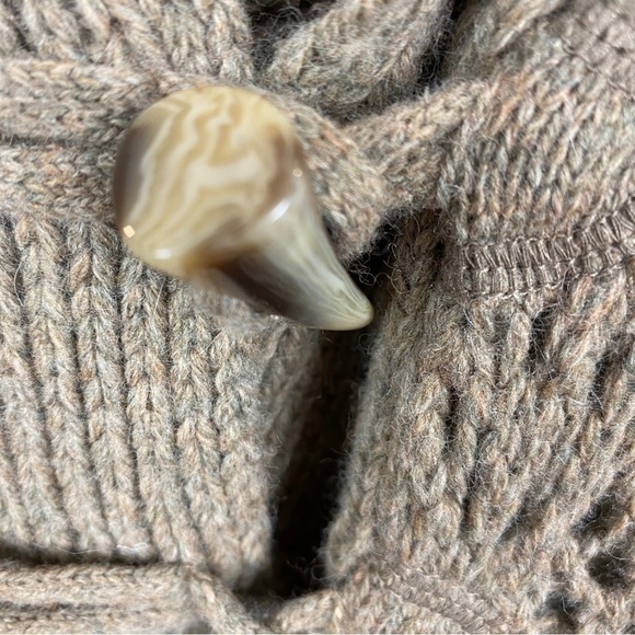 Old Navy Knit Collared Angora Lambs Wool Blend Sweater Cardigan Medium Tan - Picture 10 of 12